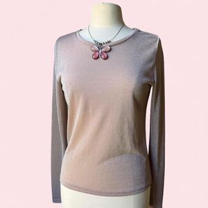 Free-people Women's Pink and Tan Shirt